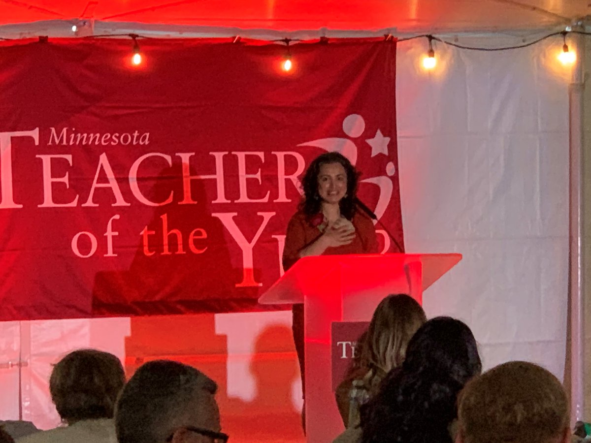Congratulations of Rochester EL and Ethnic Studies teacher <a href="/NatBenELTeacher/">Natalia Alvarez Benjamin, EdS, NBCT (she/her/ella)</a> on being named the 2021 Minnesota Teacher of the Year! edmn.me/mntoy2021
