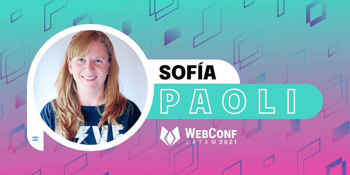 WebConfLATAM's tweet photo. Sofía Paoli es Product Lead de Wiru, un sistema de CI/CD, en el equipo @NaranjaX Engineering. https://t.co/BV9OoTDQXk