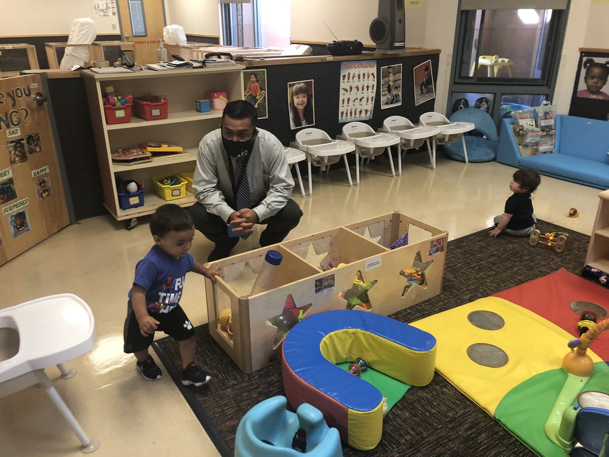 Our daycare was full of happy babies and toddlers, happy staff and a happy Associate Superintendent!  1st Day was amazing! @Zone2Assoc8 <a href="/SalazarAPSz2/">APSSalazar</a>