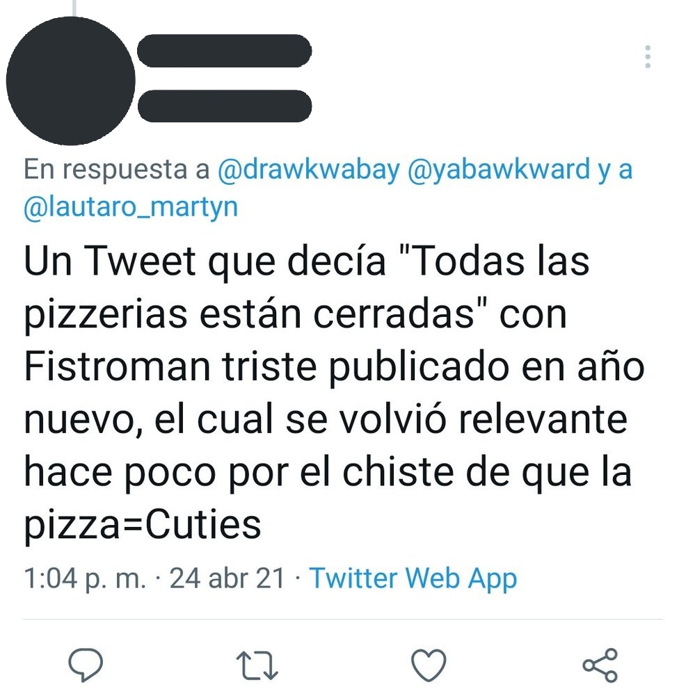 FmanArchive's tweet photo. DATOS EXTRAS: Muchísimas gracias al usuario @Edgar117__, [anónimo] y [anónimo] por proporcionar está información.
Al parecer Fistroman borró un tweet referente a pizza o algo similar, esto puede ser la razón por la que eliminó su cuenta de Twitter  y sus tweets con ello. https://t.co/uSiWwJe1K2