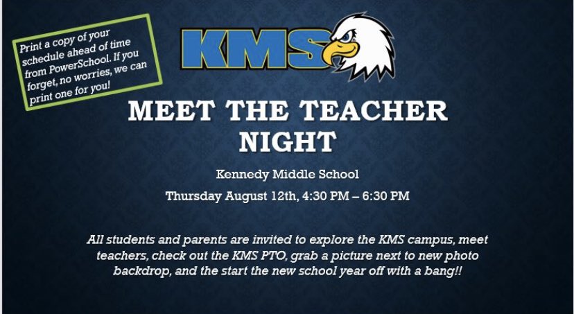 Join us for Meet the Teacher tomorrow night!