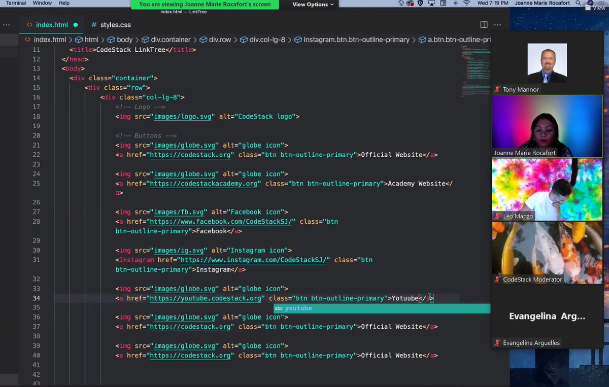 CodeStackStkn's tweet image. CodeStack Meetup Recap! Our UI/UX expert Joanne taught us how use Adobe XD to create a prototype of the popular LinkTree style app and then convert it into a website. Thanks to all who attended! If you missed this class, please check out our Meetups at YouTube.CodeStack.org