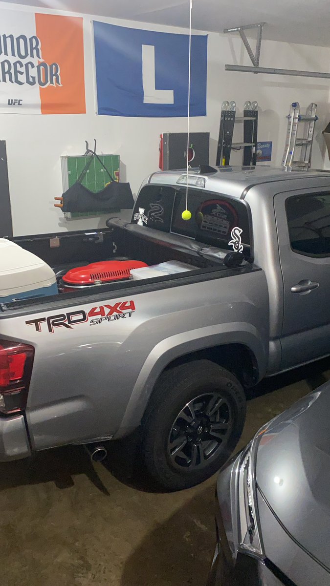 CySox29's tweet image. To find @Aussiesoxfan and I in the cornfields tomorrow look for this truck and these flags in the South Lot. #ChangeTheGame #ItsIowa #IowaSox