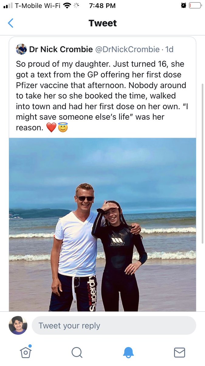 teensforvaxx's tweet photo. @DrNickCrombie, we are so glad to know your daughter! She is an incredible #rolemodel for us #teens— #independent, #empowered, booked her own #COVID19 #vaccine appt same day—to save others around her! From all of us @teensforvaxx across the pond, 🙌🙏❤️!!#VaccinesBringUsCloser https://t.co/Y74FnsAhiT