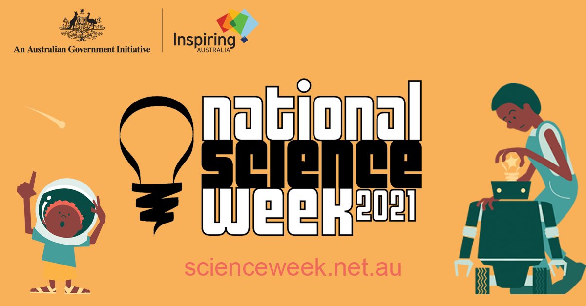 The 25th National Science Week kicks-off this weekend with hundreds of fun in-person and online events, virtual tours and DIY science all across Australia! Find out more: bit.ly/3lVtrot 

#scienceweek #STEMCreates