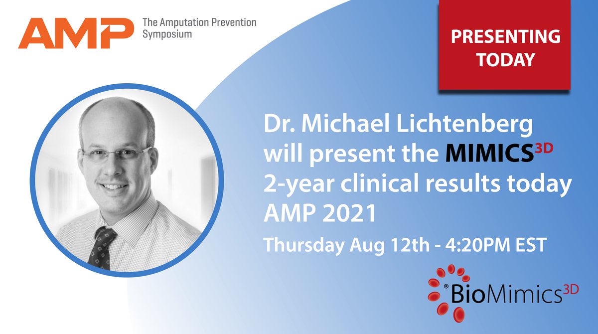 veryanmed1's tweet photo. Dr. Michael Lichtenberg will be presenting the MIMICS 3D 2-year results today at AMP2021, Orlando. Titled: “MIMICS 3D Pan European Real World Registry: 24 Months Data on Swirling Flow Stent” Register here to view: https://t.co/u9uX4tek2j #AMPCLI2021 #PAD #CLI #BioMimics https://t.co/LLx8G4wU7I