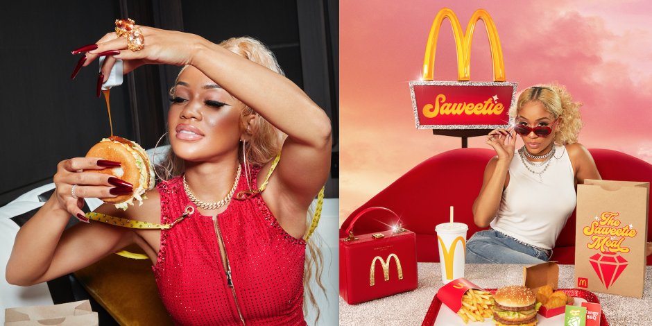 Altadictadesign's tweet photo. McDonald’s has launched its latest collaboration with hip-hop star Saweetie as its next Famous Orders celebrity partner. The platinum-selling artist has added her own twist to favorites such as the Big Mac and Chicken McNuggets with a rebranded ’Saweetie ’N’ Sour’ sauce https://t.co/2JG1qVFFkv