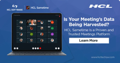HCLDigital's tweet photo. Own your meeting and data with rock-solid privacy, encryption and auditability. Deploy HCL Sametime, a proven and trusted meetings platform, your way — on-premises or in the cloud.
Learn more: https://t.co/smIlZGep9X #LetsSametime https://t.co/5KUSNTZtr2