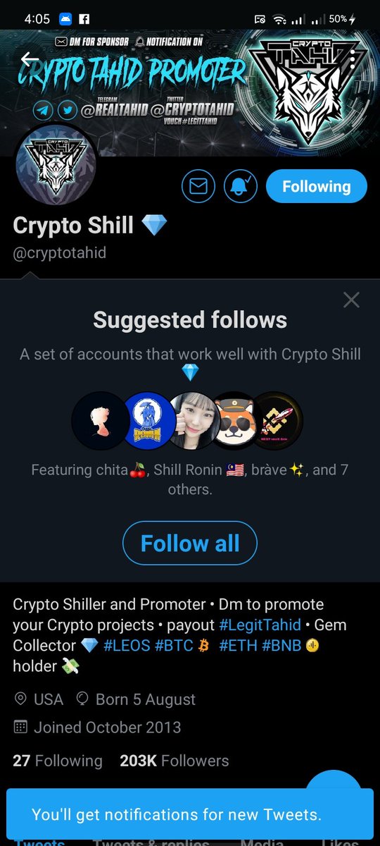 ArmadaArmand's tweet photo. @GiveAwayHost @cryptotahid @cryptovenizo Done https://t.co/lW4yhjrZMP
