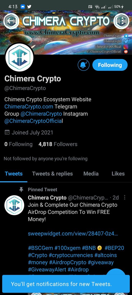 ArmadaArmand's tweet photo. @GiveAwayHost @ChimeraCrypto @SHITCOIN_KINGZ Done @ChimeraCrypto @SHITCOIN_KINGZ @GiveAwayHost https://t.co/52dhtQHBRn