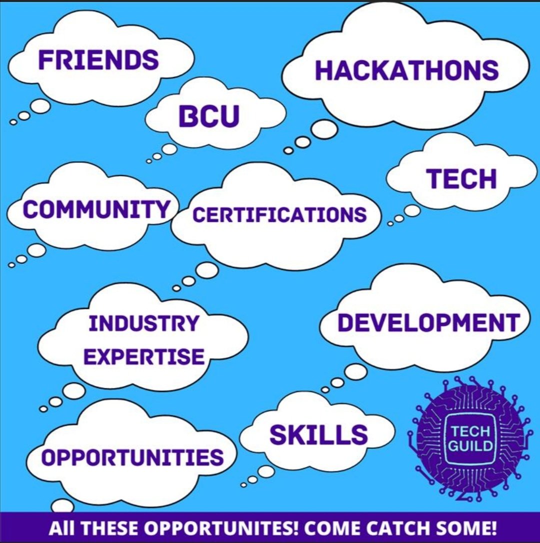 BCUTechGuild (@bcutechguild) on Twitter photo ☁BCU has #opportunities floating across, you've got to just grab them!☁ We're hosting boot-camps, #hackathons and social events! Develop a #technical #skill, meet #industry professionals, or just have fun with us! Simply register here:tinyurl.com/54hz7exc <a href="/CEBEenterprise/">BCU - Innovation Fest #BCUIF23</a> ☁BCU has #opportunities floating across, you've got to just grab them!☁ We're hosting boot-camps, #hackathons and social events! Develop a #technical #skill, meet #industry professionals, or just have fun with us! Simply register here:tinyurl.com/54hz7exc <a href="/CEBEenterprise/">BCU - Innovation Fest #BCUIF23</a>