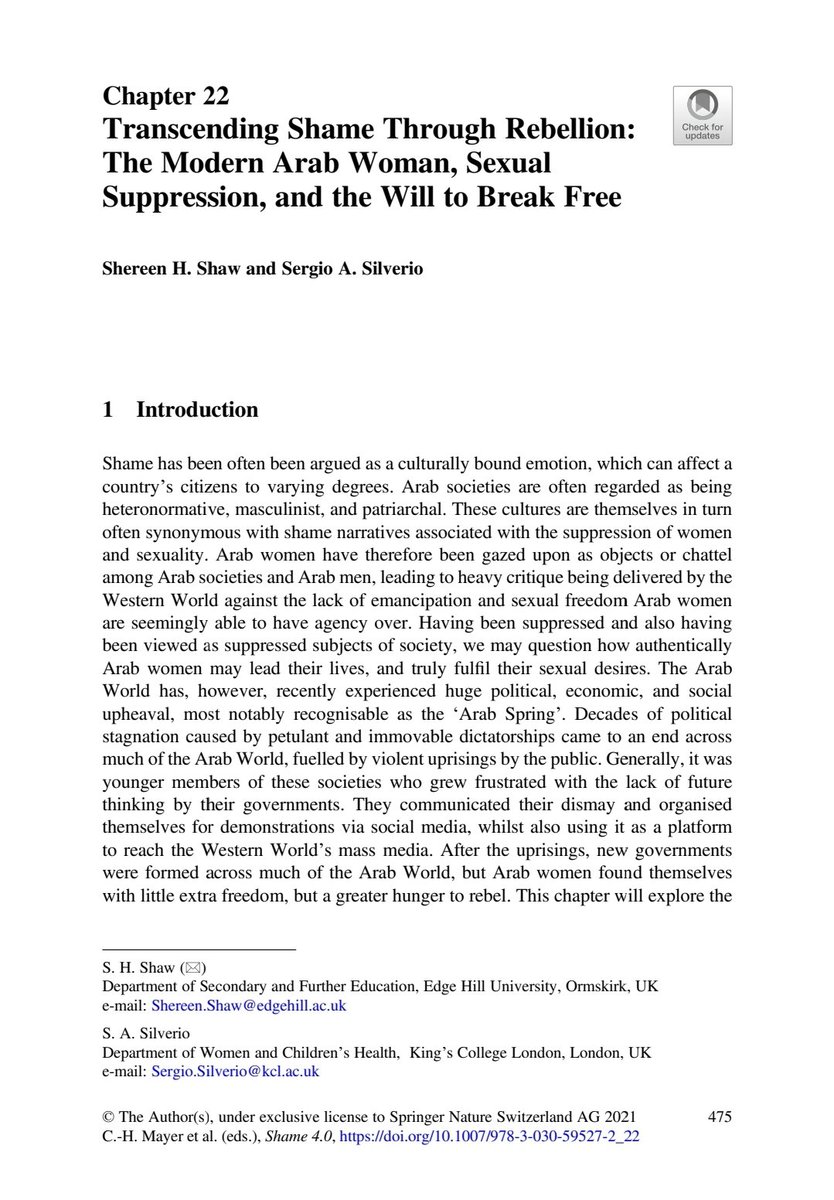 Sergio A. Silverio (@silverio_sa_) on Twitter photo 📢 Two new chapters on #WomensHealth in a new book on Shame. 📚
1st with <a href="/koops_t/">Thula Koops</a>, <a href="/DrCatWilkinson/">Dr Catherine Wilkinson</a>, Grace Perry, & <a href="/samanthawilko/">Dr Samantha Wilkinson</a> on female genital cosmetic surgery.
researchgate.net/publication/35…
2nd with <a href="/ShawShereen/">Dr Shereen Shaw</a> on Arab women's sexual supression.
researchgate.net/publication/35… 📢 Two new chapters on #WomensHealth in a new book on Shame. 📚
1st with <a href="/koops_t/">Thula Koops</a>, <a href="/DrCatWilkinson/">Dr Catherine Wilkinson</a>, Grace Perry, & <a href="/samanthawilko/">Dr Samantha Wilkinson</a> on female genital cosmetic surgery.
researchgate.net/publication/35…
2nd with <a href="/ShawShereen/">Dr Shereen Shaw</a> on Arab women's sexual supression.
researchgate.net/publication/35…