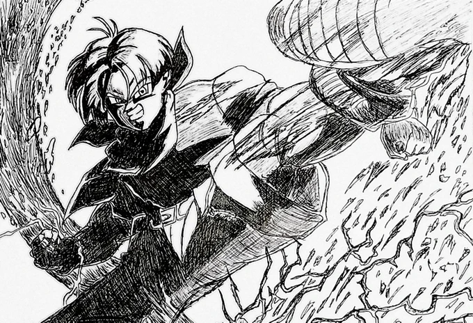 歴代のトランクス…
今回は5枚目です!!!!!
個人的には一番迫力ありで描けた気がする。 
