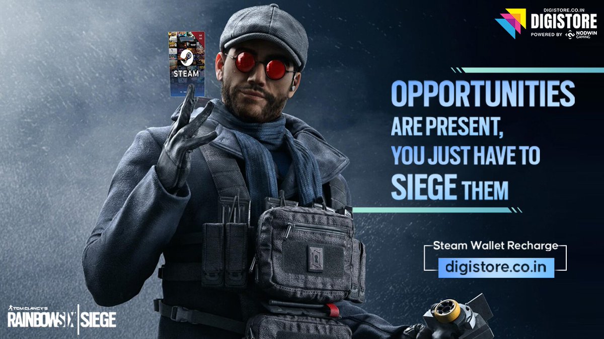NodwinGaming's tweet photo. 'Sieging the opportunity at the earliest', should be your operating mission🎯 Let us help you with that, go to 🔗https://t.co/7rYOfn3zzC & recharge your steam wallet today!👾
#siezetheopportunity #r6siege #steamwallet #wallettopup #digistore #steamwalletcards #nodwingaming https://t.co/xXAtJZm2Vu