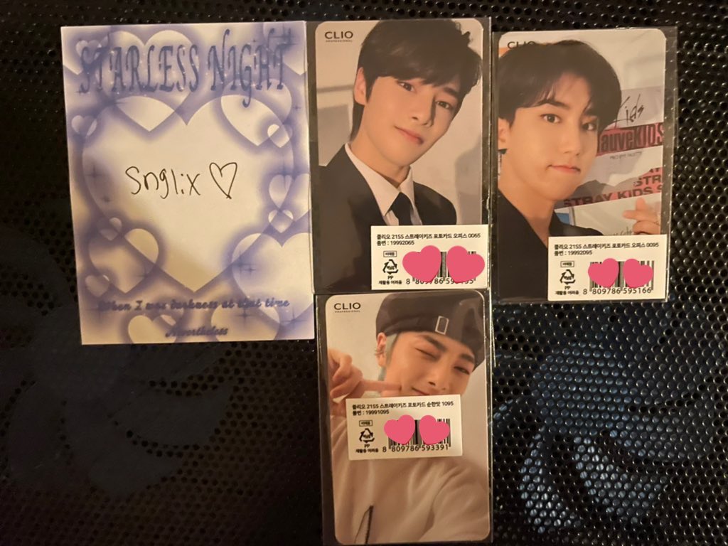 [PLS RT] wts wtt stray kids clio office / mild pcs

💞 have : jisung , jeongin
💞 want : felix or $14ea
💞 not including shipping, ww ok!

dm if interested 🥰

lfb skz 스키즈 스트레이키즈 han i.n 한 지성아이엔 정인 photocard