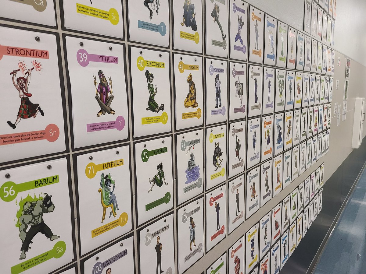 VHS_Scientist's tweet image. Completed putting up my giant periodic table!! #Chemistry #StartingStrong #ItsBeautiful Interactive and Informational!