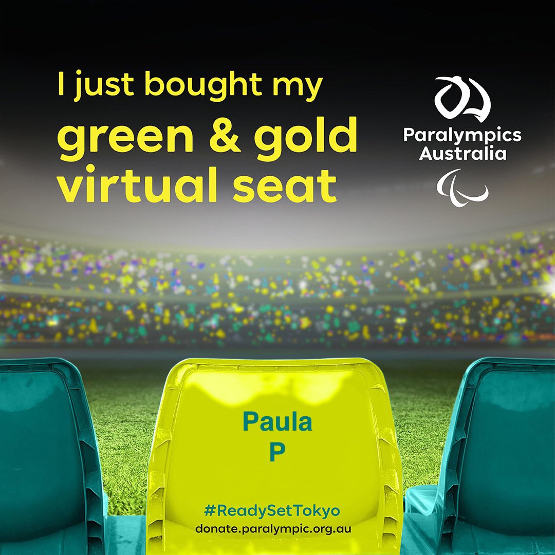 I’m have my seat and I’m ready to support our Aussie team @AUSParalympics #ReadySetTokyo 
Do you have your seat?