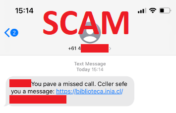 URGENT WARNING: Receiving text messages that look like this from Australian numbers saying you’ve missed a call? Delete these messages immediately and do not click on the link – it’s a #scam and will download malware! We’re working with industry to #stopthescam