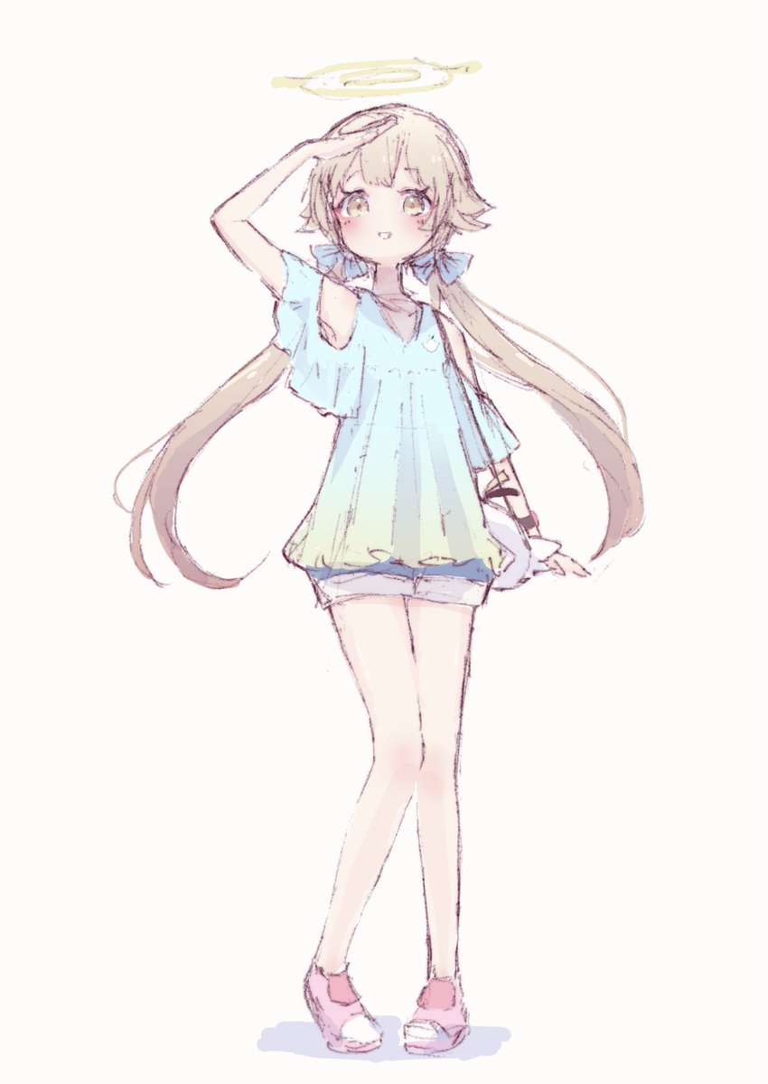 阿慈谷ヒフミ(ブルアカ) 「補習部夏私服妄想
ヒフミちゃん 」|shi0n♨️のイラスト