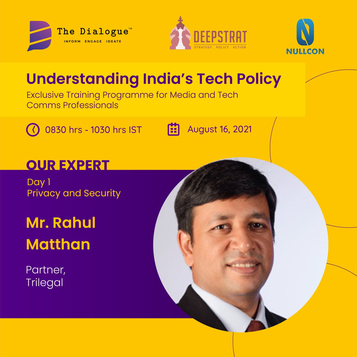 @matthan, a Partner at @TrilegalLaw, specialises in #technology, #media and #telecommunications #law and has advised on some of the largest #TMTtransactions in the country. He is also deeply involved in #policy matters relating #technologyregulations.