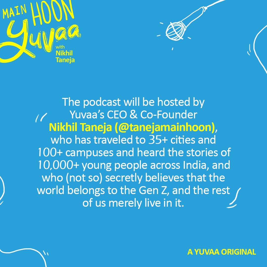 weareyuvaa's tweet photo. If you are a young person with a story you believe deserves to be heard, or if you know a Gen-Z who you’d love to hear on the podcast, write to us at mainhoonyuvaa@gmail.com

#Yuvaa #MainHoonYuvaaPodcast https://t.co/TjmQgP3i4K