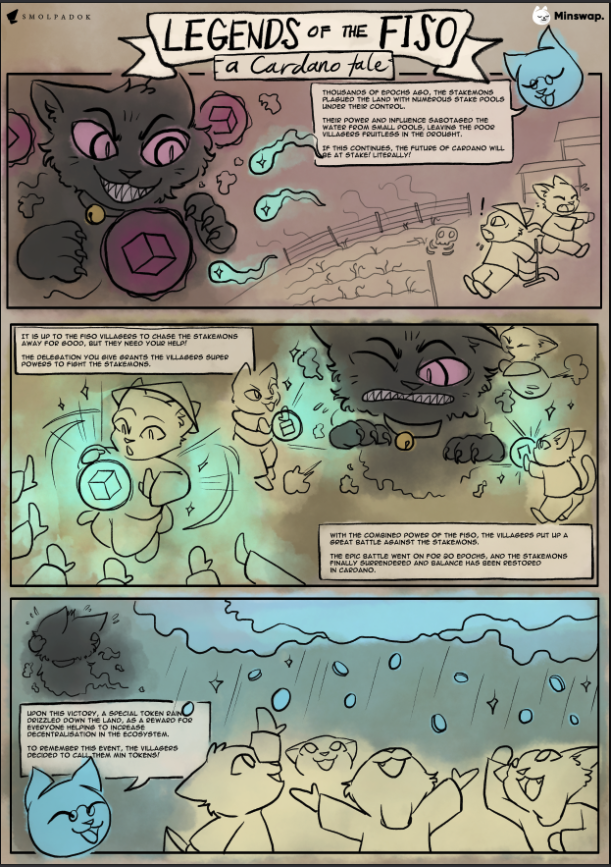 Hello #CardanoCommunity👋
<a href="/MinswapDEX/">Minswap Labs</a> NFT GIVEAWAY. 
1 copy of "Minswap - Legends of the FISO"
To participate do these
✅ Like &amp; Retweet 
✅ Follow <a href="/adamoonpool/">AMOON | #Cardano Single Pool Operator</a> 
✅ Follow <a href="/MinswapDEX/">Minswap Labs</a> 
✅ Tag 1 friend.
One lucky draw winner will be announced on FISO start date 18th Aug.