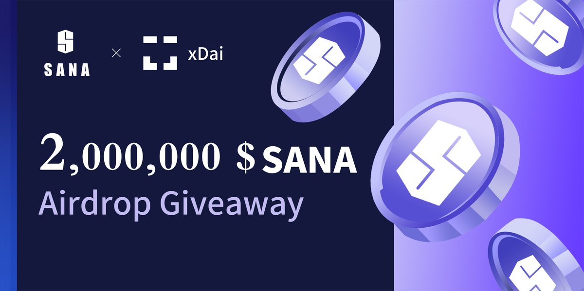 Ethereum SANA (@ethereumsana) on Twitter photo To celebrate SANA Mainnet deployed successfully, we'll cooperate with <a href="/xdaichain/">xDai Chain</a> #airdrop 2,000,000 $SANA to the people who accomplish the following tasks.
More details please read here👇👇 To celebrate SANA Mainnet deployed successfully, we'll cooperate with <a href="/xdaichain/">xDai Chain</a> #airdrop 2,000,000 $SANA to the people who accomplish the following tasks.
More details please read here👇👇