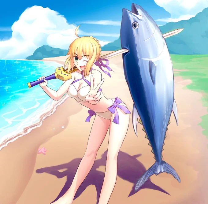 #青を見て体感温度をさげる
空!海!マグロ! 