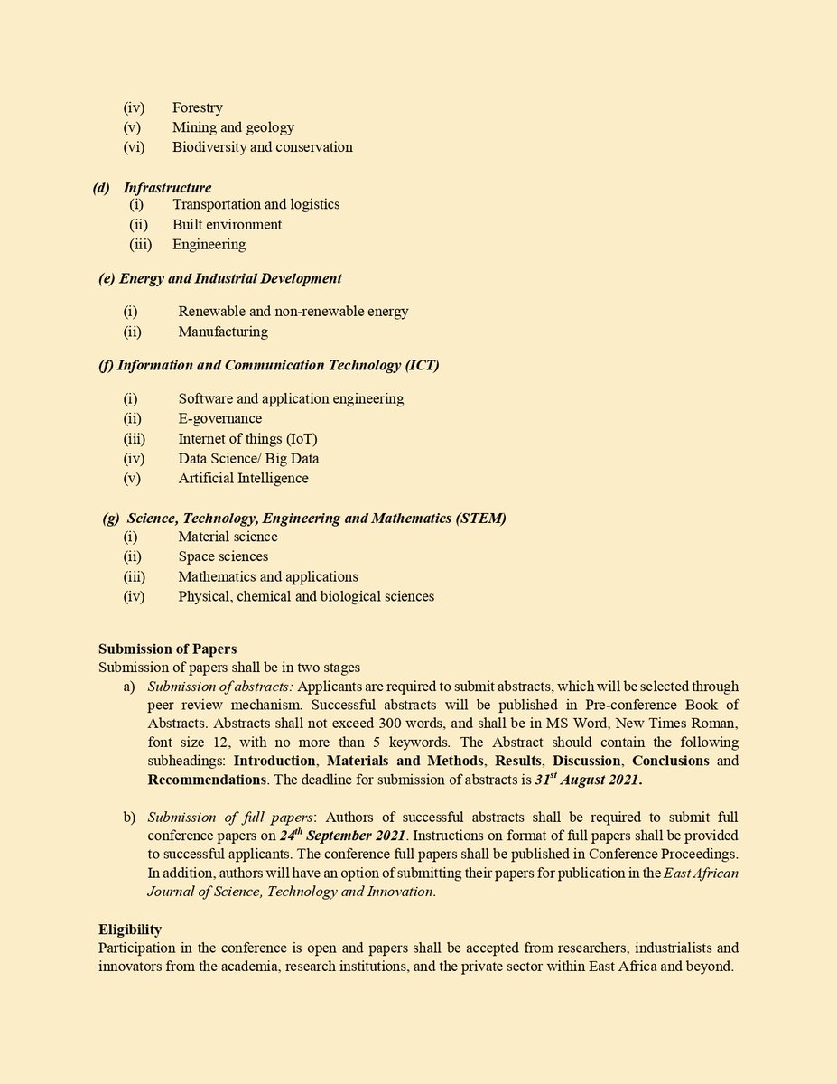 jumuiya's tweet photo. Call for Abstracts - EAC Science, Technology and Innovation Conference set for  20 - 22 Oct, 2021 under the Theme: The Role of Science, Technology &amp; Innovation in EAC Regional integration and social-economic development in the phase of #COVID19 Pandemic https://t.co/P847nTey2n https://t.co/WJ4yhknh4i