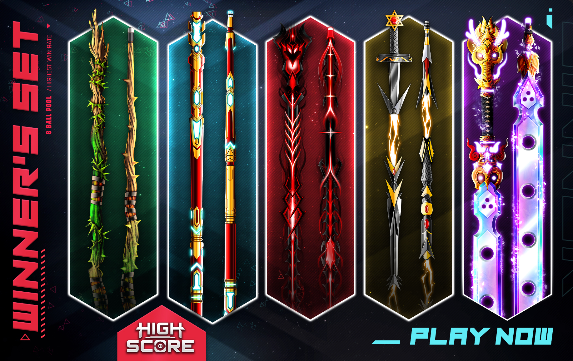 8 ball pool cues online