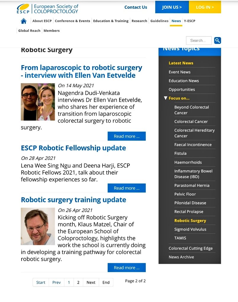YouESCP's tweet image. For the #roboticmonth #colorectalsurgery #monthlytopic, @escp_tweets hosted some insightful contributions from experts around the world

have a look here:
escp.eu.com/news/focus-on/…

considering a #robotic fellowship?
look at feedbacks from @ScalpelLena &amp;amp; @DeenaHarji 
#SoMe4Surgery