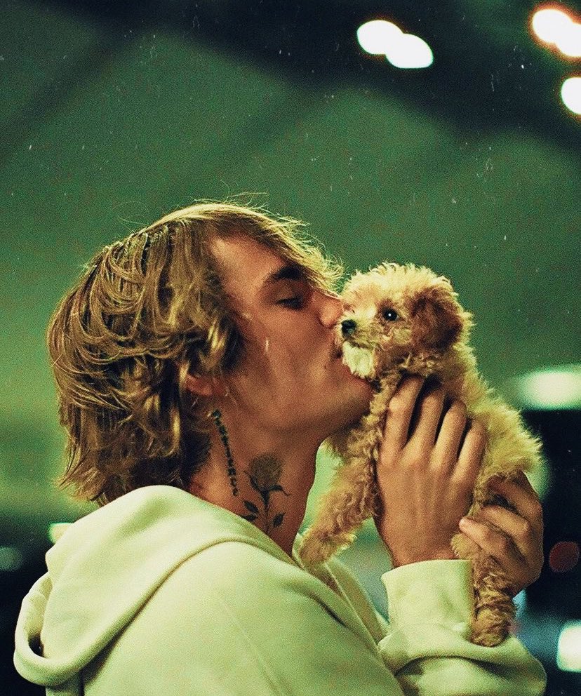 justin bieber kissing a puppy = instant serotonin