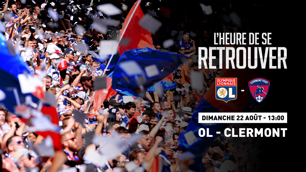 OL's tweet photo. J-10 avant #OLF63 ! 🔴🔵
Prenez vos places pour la 3ème journée de @Ligue1UberEats qui aura lieu le dimanche 22 Août à 13h00 au Groupama Stadium. 💪
👉 https://t.co/sulkK72ndg https://t.co/tUE8bjOXaY