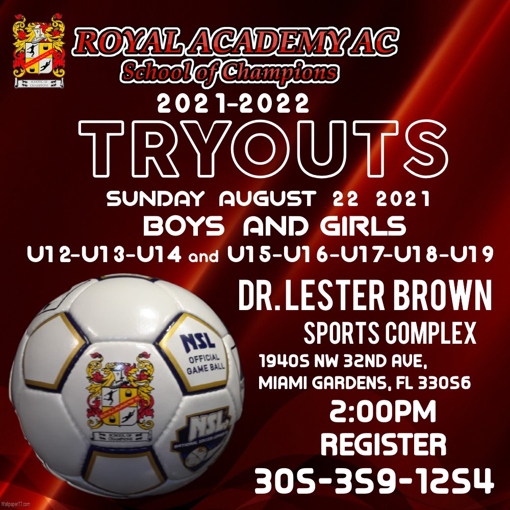 RoyalAcademyAC's tweet photo. ROYAL ACADEMY TRYOUTS 2021
Call or Text 305-359-1254 https://t.co/shmqlMBGEK