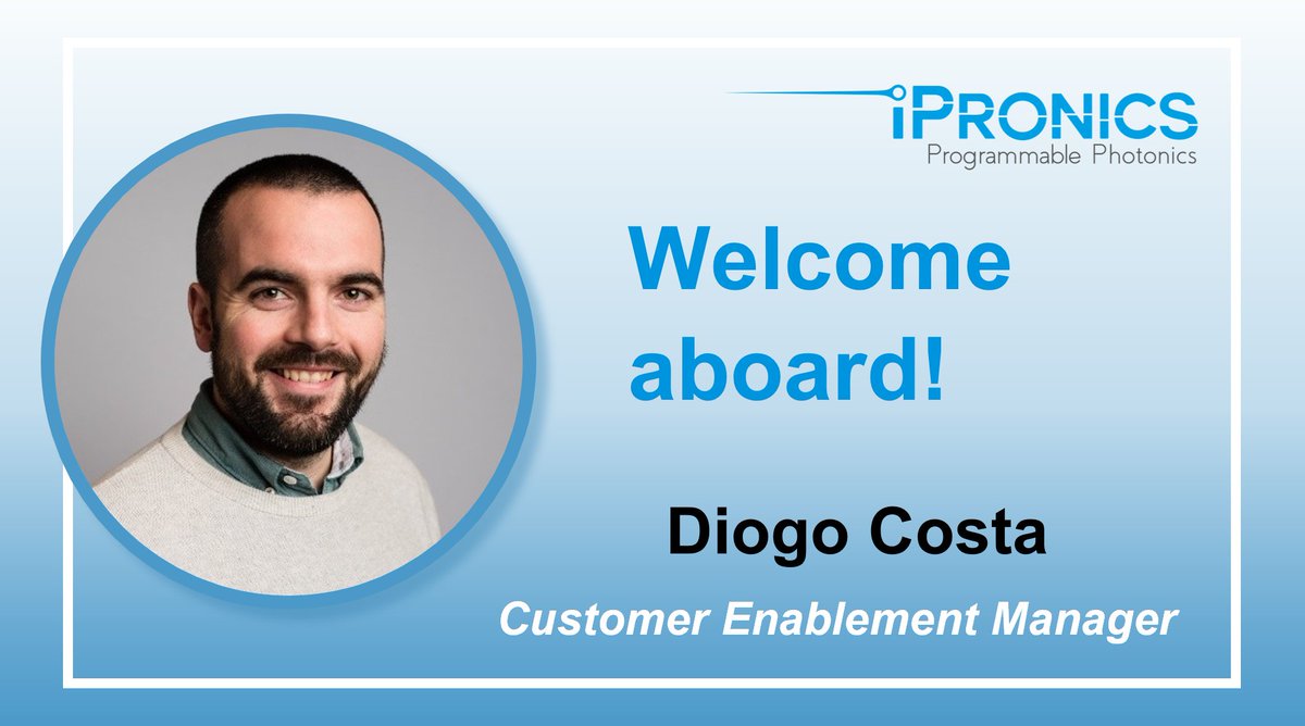 iPronics's tweet image. We are excited to welcome Dr. Diogo Costa to iPronics! 👏 Diogo is joining iPronics&apos; operations team as our Customer Enablement Manager. Let&apos;s work together towards the future of photonics! 
linkedin.com/in/jdiogocosta/
#programmablephotonics #integratedphotonics