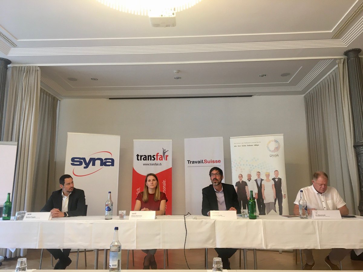 Travail.Suisse, transfair, Syna, Hotel &amp; Gastro Union präsentieren die #Lohnforderungen2022: Die Arbeitnehmenden haben zum Überwinden der Krise beigetragen und müssen am #Aufschwung nach der Pandemie beteiligt werden! kurzelinks.de/kegc