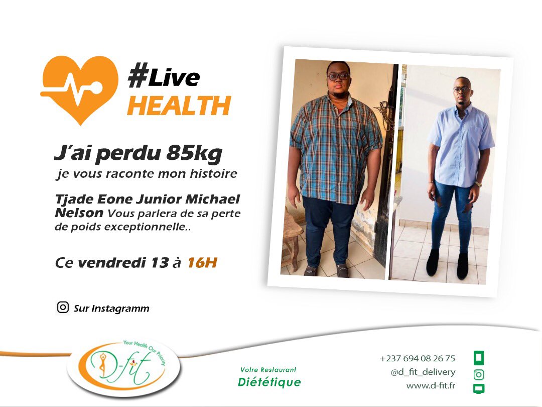 #livehealth episode 4 , Ce vendredi à 16H nous allons recevoir @le_gouvernemen  en live sur notre compte Instagram, il nous racontera son histoire et son combat contre l’obésité morbide. 
Il a perdu au total 85kilo en 8 mois.