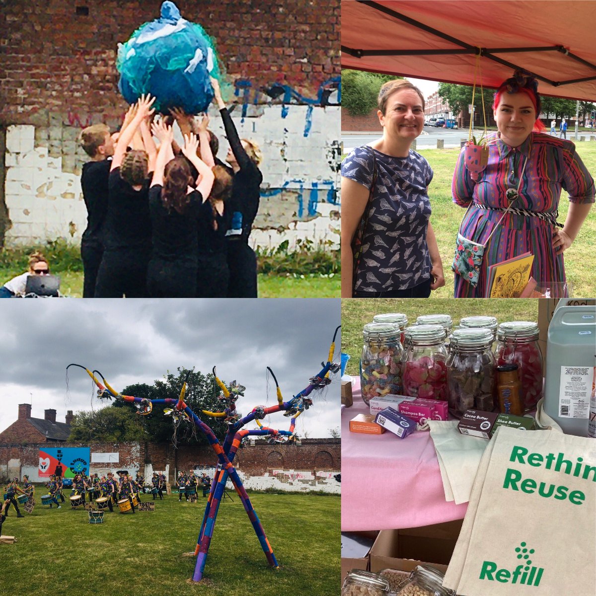 Refill_UK's tweet photo. Lovely photos of a lovely day 🌍 
#SeedsForChange hosted by @tmesistheatreliverpool @cbigley02 on 
Lodge Lane, Liverpool 8, a couple of weeks ago. 
.
#artsforawareness #liverpool #culture #culturalcommunity including @the_eclectic_feel_  @katumbadrumming https://t.co/3XkUjqzzen