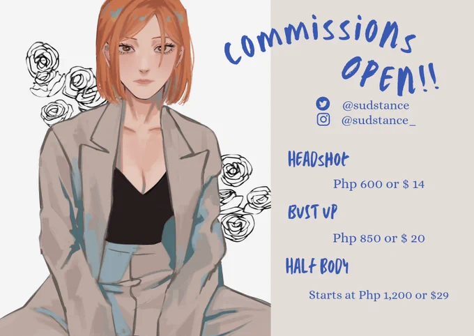 Hi I'm opening my commissions again!! 
If you have any questions, please ask through my dms 💟 

You can also leave tips and support me by buying me a coffee: https://t.co/vDxBDlY3FI

#commissionopen #ommissions #artph 