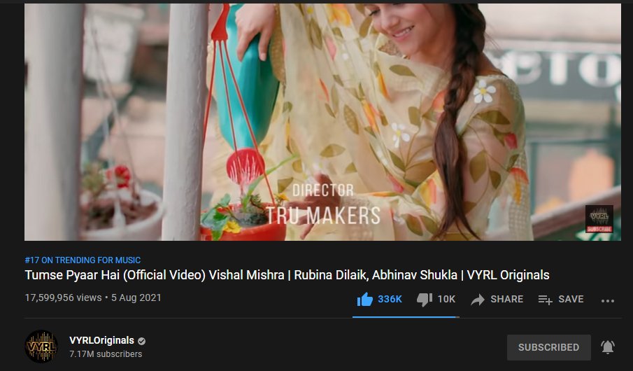 from #23 to #17 Trending in music in Nepal . 
Its clearly getting so much love ❤️❤️
Number of views really doesnot matter . 
@VishalMMishra @RubiDilaik @VYRLOriginals 
#RubinaDilaik #RubiHolics #TumsePyaarHai