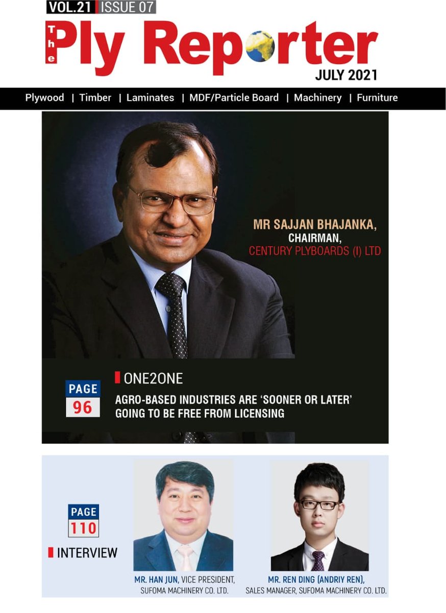 PlyReporterMag's tweet photo. An interaction with Mr. Sajjan Bhajanka, Chairman, Century Plyboards India Limited, Mr. Chetan Kajaria, JMD, Kajaria Ceramics Limited  and more..

SUBSCRIBE MAGAZINE: https://t.co/doGVvIkVLM

.
#plyreporter #plyreportermagazine #julyissue #issuehighlights #kajarialam https://t.co/RQo7ycIoOT