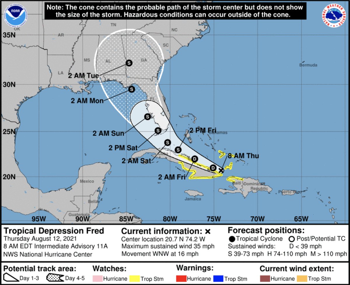 PascoSheriff's tweet photo. PSO continues to monitor #TDFred. While it's too early to determine the effects the storm may have on Pasco, now is the time to prepare. Ensure hurricane kits are up-to-date. Stay tuned to a trusted weather service for continued updates. Stay safe, Pasco! https://t.co/8PkIfYGrLD