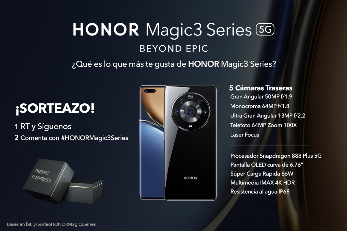 Honor_ES's tweet photo. 🎁 ＳＯＲＴＥＯ 🎁

¿Qué características te gustan más de #HONORMagic3Series?

1️⃣RT y Síguenos
2️⃣Coméntalas en 3 o más tweets con #HONORmagic3Series.

👇🎁PREMIO SORPRESA 🎁👇 https://t.co/ef0USfbIgL