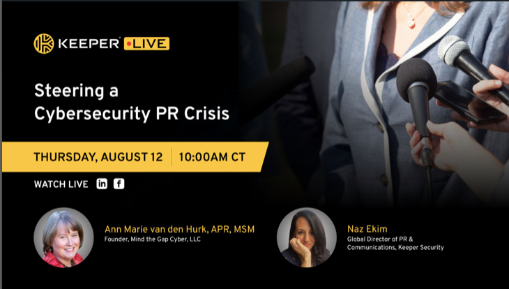amvandenhurk's tweet photo. Thrilled to be speaking with @NazliEkim of @keepersecurity about PR and Cybersecurity on #KeeperLive today at 11:00 EST over on LinkedIn.

https://t.co/SNfOdFTHSU

#publicrelations #crisis #CyberSecurity https://t.co/WUdmv3nkz5