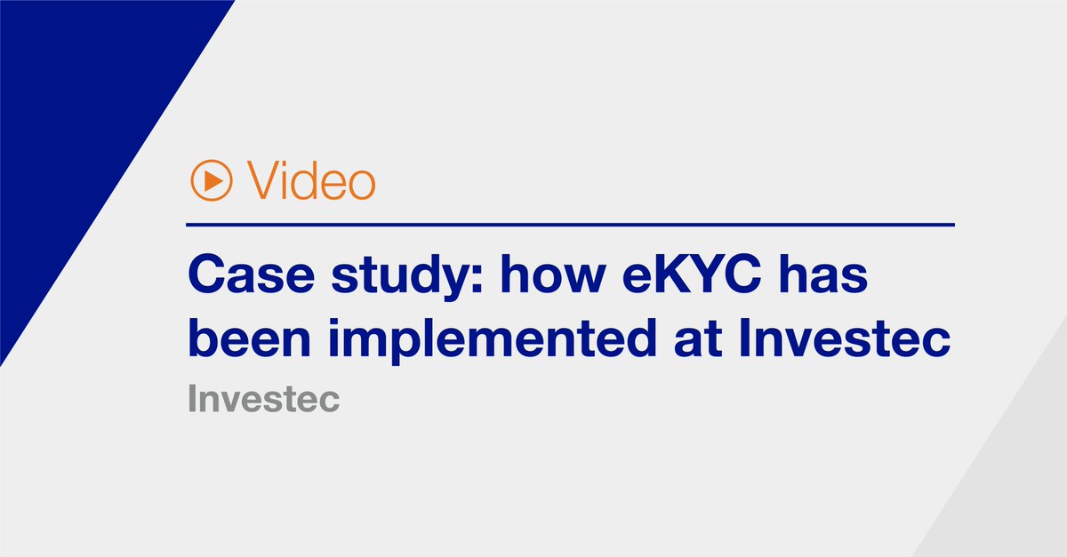 Are you getting the most from your #eKYC processes? Watch our video to learn how eKYC has been implemented at Investec, and hear practical advice you can benefit from bit.ly/3xHax7c