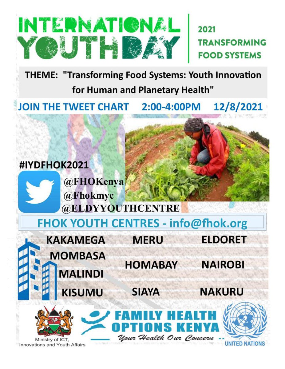 If we want our youth to grow up safe, healthy, and ready to succeed, then all youths need the knowledge and skills to make healthy decisions about sexual health. #IYDFHOK2021
#InternatinalYouthday2021
#YourHealthOurConcern
#FhokYouthCentres
<a href="/BugattiOkoth/">RICHARD OKOTH</a> <a href="/gift_treza/">Treza Gift</a> <a href="/FhokBondo/">FHOK BONDO</a>