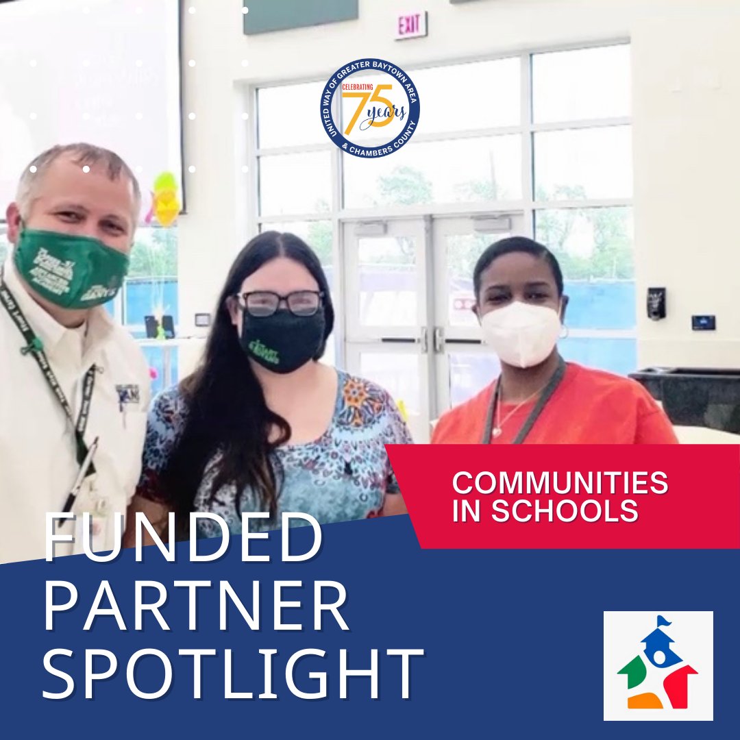 United Way GBACC is a proud partner of Communities in Schools Baytown! <a href="/CISinBaytown/">CIS - Baytown</a> works to eliminate barriers for students that prevent them from regular school attendance, and ultimately graduation.
Learn more at cis-baytown.org