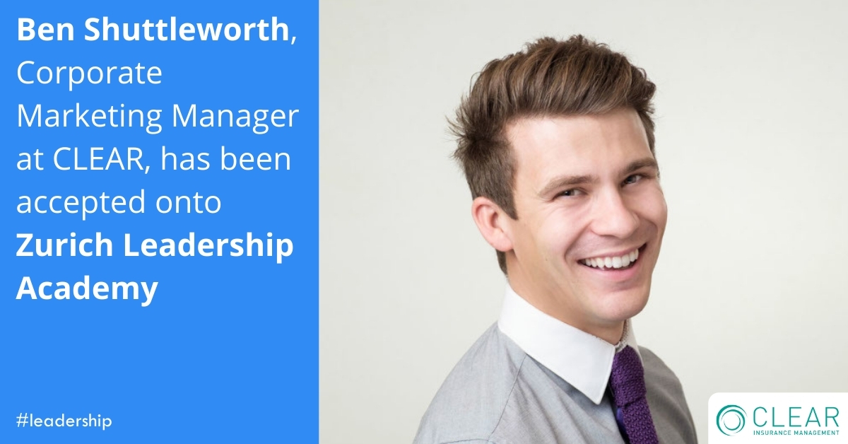 Clear Group (@thecleargroup) on Twitter photo We’re pleased to share that Ben Shuttleworth, Corporate Marketing Manager at CLEAR, has been accepted onto the <a href="/Zurich/">Zurich Insurance</a> Leadership Academy. 👏
Ben shared his thoughts about what he hopes to gain from the course over on our blog – bit.ly/2Uesooo We’re pleased to share that Ben Shuttleworth, Corporate Marketing Manager at CLEAR, has been accepted onto the <a href="/Zurich/">Zurich Insurance</a> Leadership Academy. 👏
Ben shared his thoughts about what he hopes to gain from the course over on our blog – bit.ly/2Uesooo