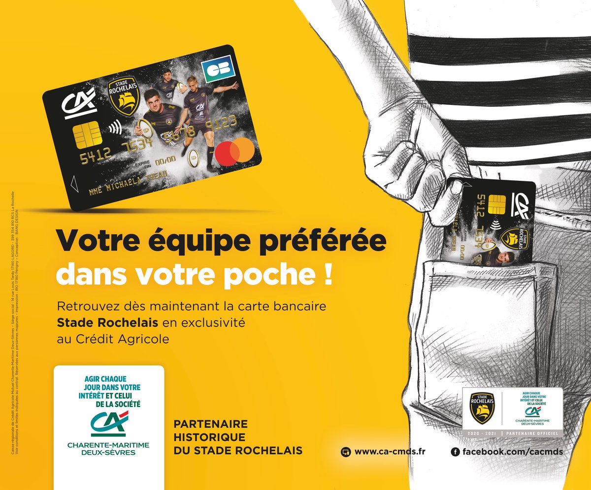 | CRÉDIT AGRICOLE 🌞

Campagne été pour le réseau des agences du Crédit agricole Charente-Martime Deux-Sèvres @CA_C_NOUS
&amp; communication autour de la nouvelle carte <a href="/staderochelais/">Stade Rochelais</a> ! 

#campagne #communication #banque #creditagricole #cacmds #staderochelais