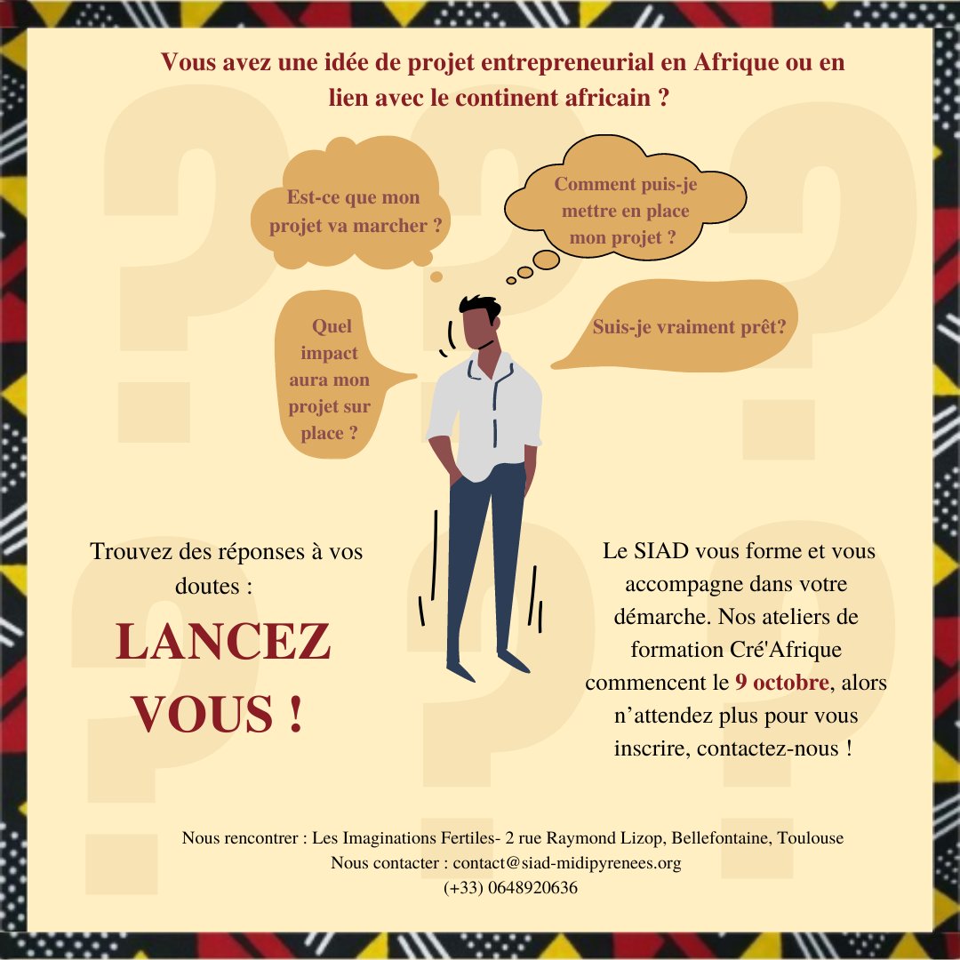 Bonjour à tou.te.s ! Vous avez un projet  en tête ? Trop de questions ? N'hésitez plus ! Inscrivez-vous à notre cycle de formation.